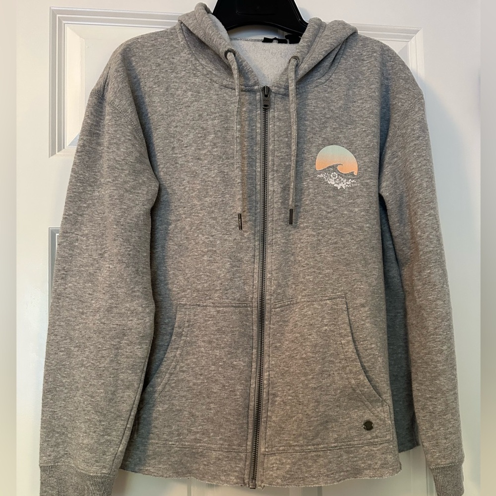 Roxy Gray  Hoodie with Pastel Graphic